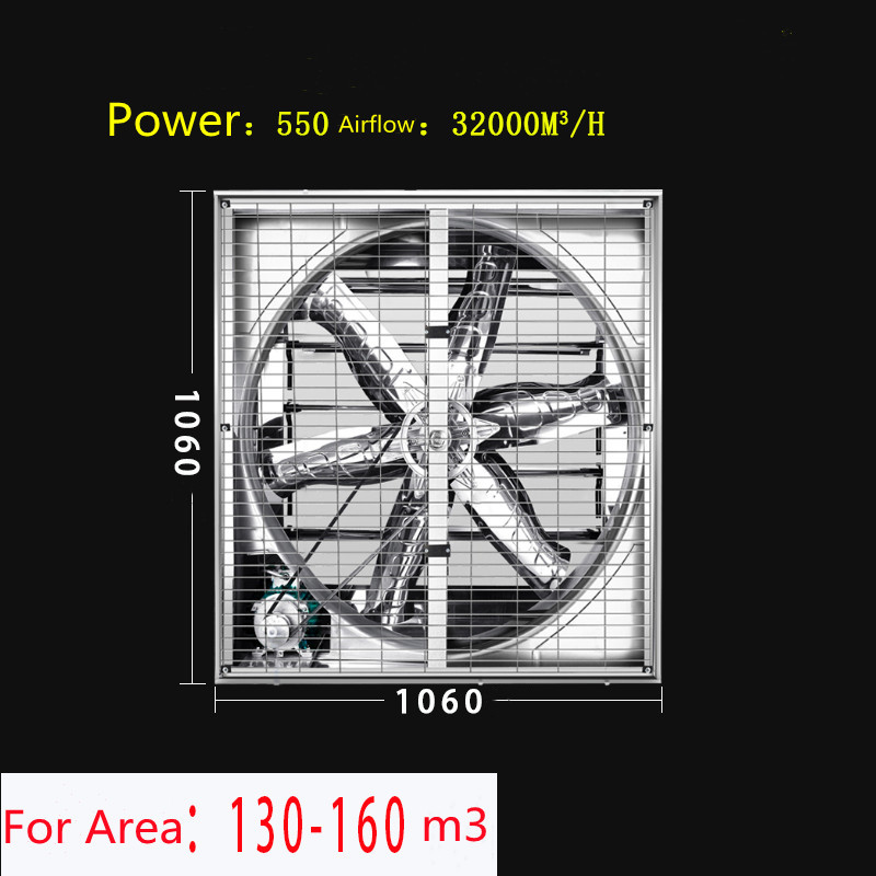 Wall Mounting Axial Industrial Ventilation Flow Exhaust Fan 